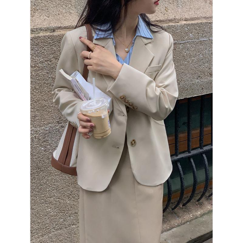 

Women' Suits & Blazers Suit Jacket Office Ladies Notched Collar Women Blazer Double Breasted Autumn 2022 Casual Pockets Female Coat, White