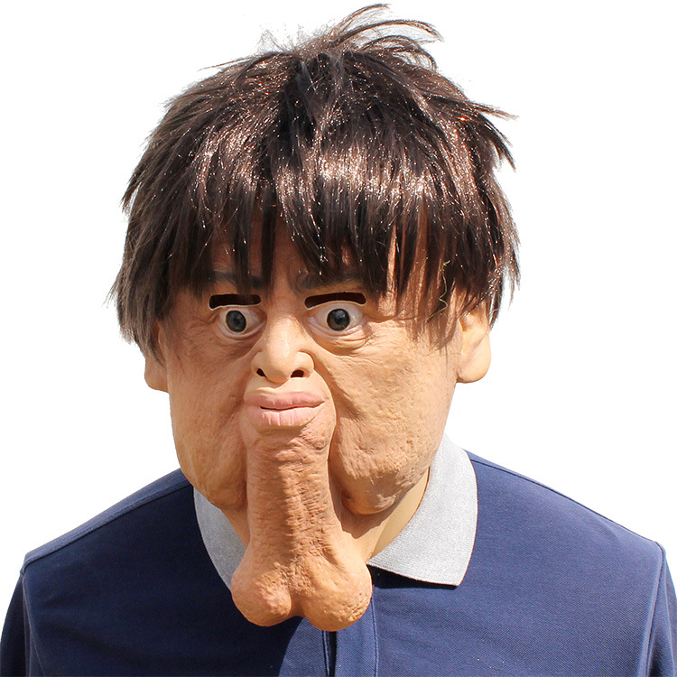 

Halloween Masquerade Party Funny Horror Scary Double Chin Latex Hood Latex Mask