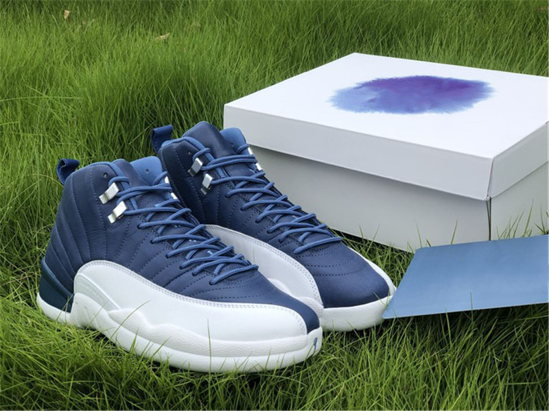 

2022 Hot Authentic 12 Indigo Stone Legend Blue Obsidian Basketball Shoes Men Real Carbon Fiber 12S Basketball Sneakers Sports With Box