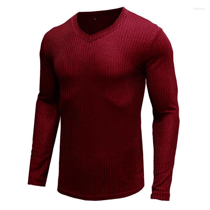 

Men' Sweaters Knitted Bottoming Shirt Men V-neck Long-sleeved 9639Men' Mari22, A13