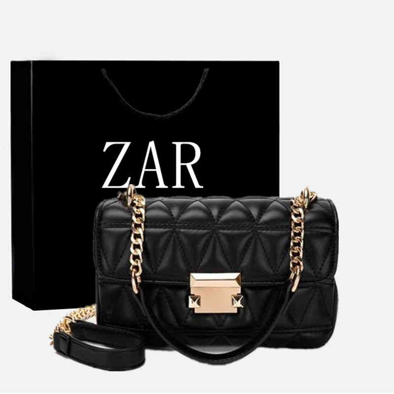 

Brand Bags Luxury Handbags for Women 2022 Quilted Leather Crossbody Bag Ladies Evening Purses Shoulder Chains Designer, Black