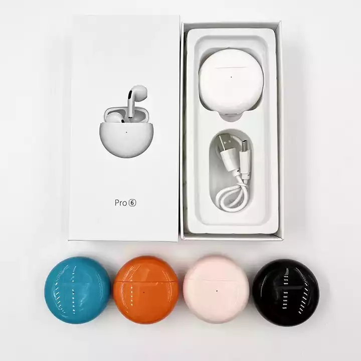 

PRO6 Headphones & Earphones BT5.0 Siri Earbuds PRO Audifonos y auriculares Earpod Wireless Earphone & Headphone TWS, Black