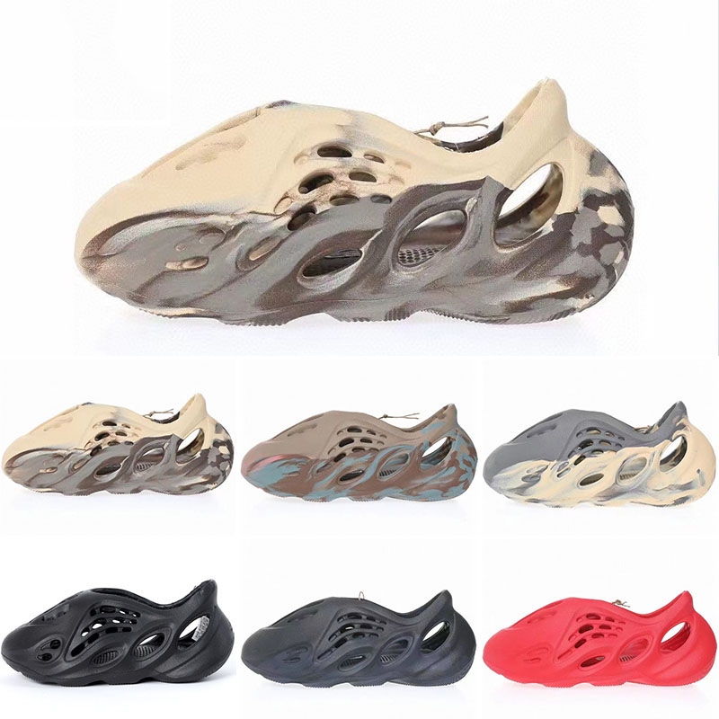 

2022 foam slides slippers Sandals desert sand bone glow green enflame orange ochre resin soot vermillion mineral blue onyx pure sandals men woman slide slipper, Color 7