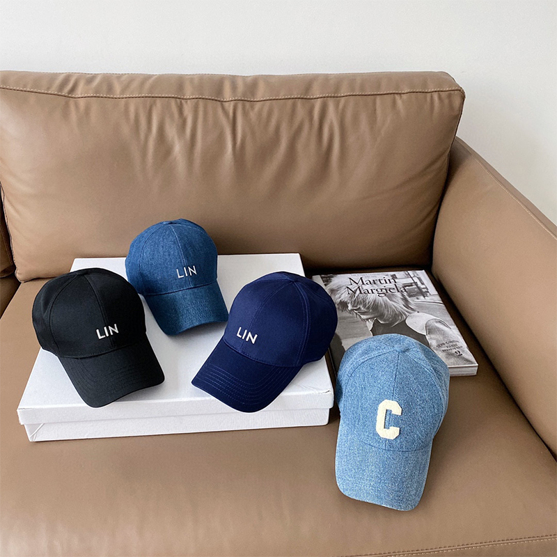 

Fashion Retro Letter Embroidered Cap Unisex Hat Summer Men's and Women's Casual Sun Hats Cowboy Baseball Cap BQ0315, Lin black