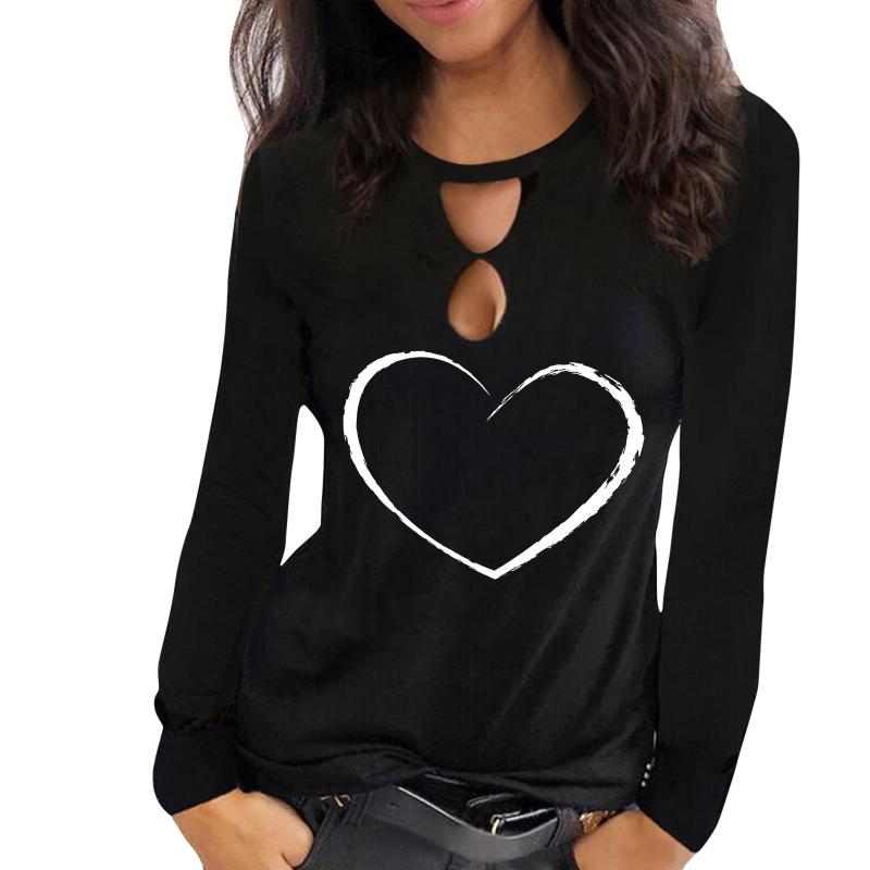 

Women' T-Shirt Top Blouse Strap Color For Party Women Pullover Shirt Wear Sexy Fall Sleeve Long Winter Solid Black T SoftWomen