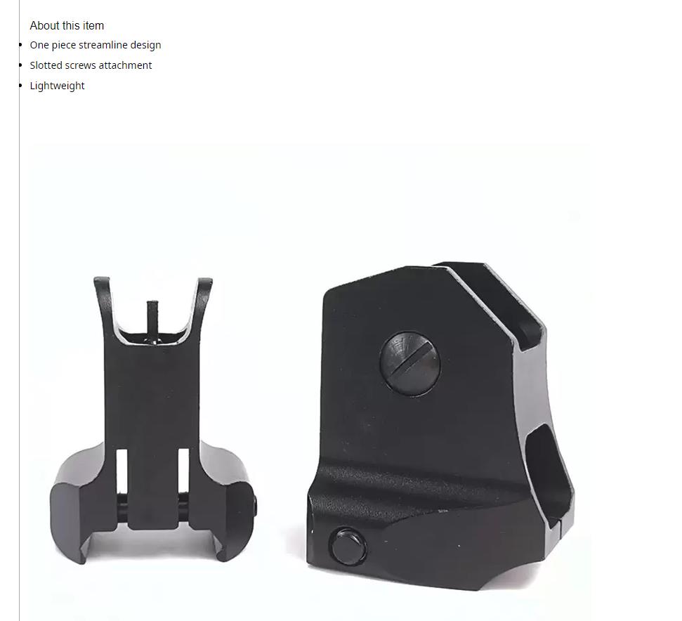 

Tactical DD Fixed Front Rear Sight Combo Set for AR15 M14 Picatinny Mount Gunsmith Scope Sight.cx, Bk