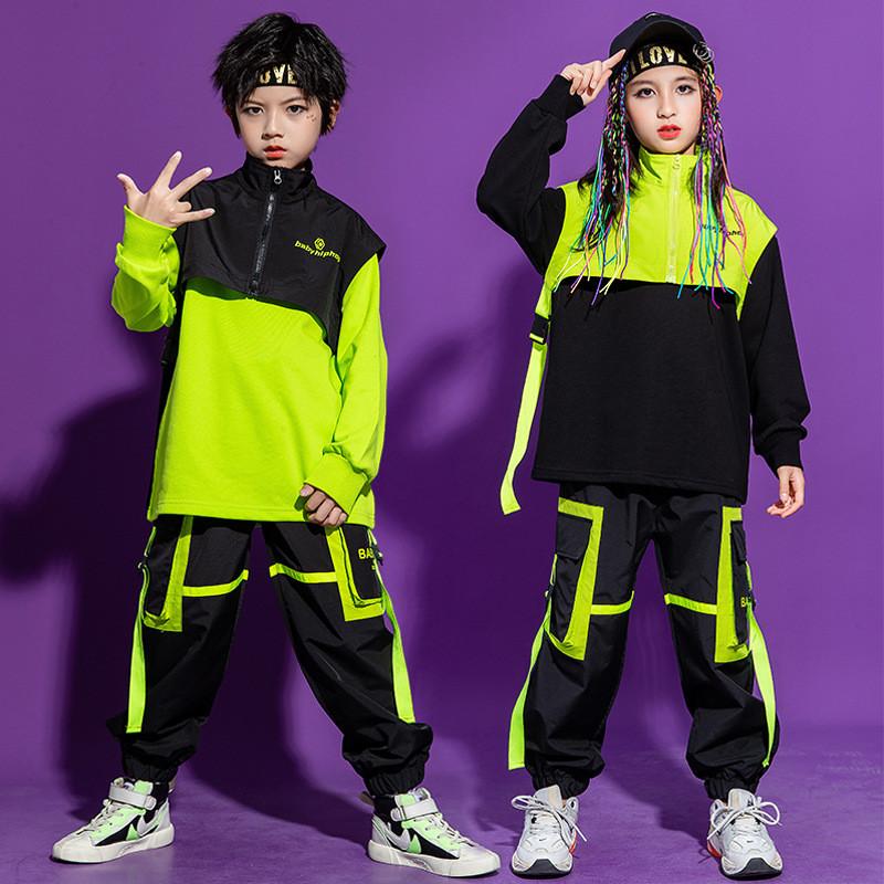 

Stage Wear Kids Hip Hop Dance Clothing Fashion Tops Or Streetwear Pants Sleeveless Vest For Girls Boys Dancewear Clothes Fancy Costume, Black vest
