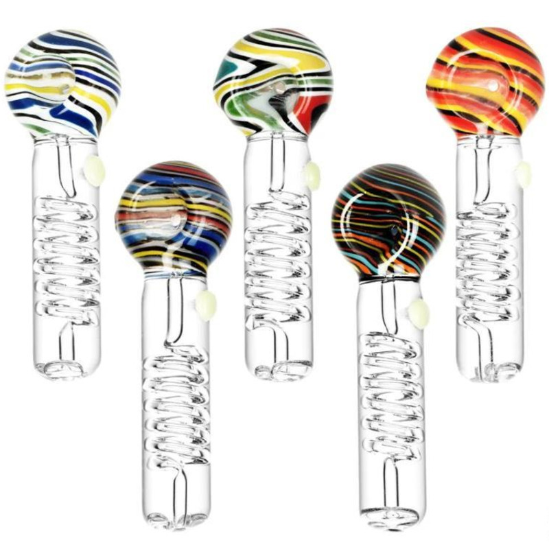 

Glycerin Freezable Coil Pipe glass pipes120mm multicolor hand made pipes for smoking