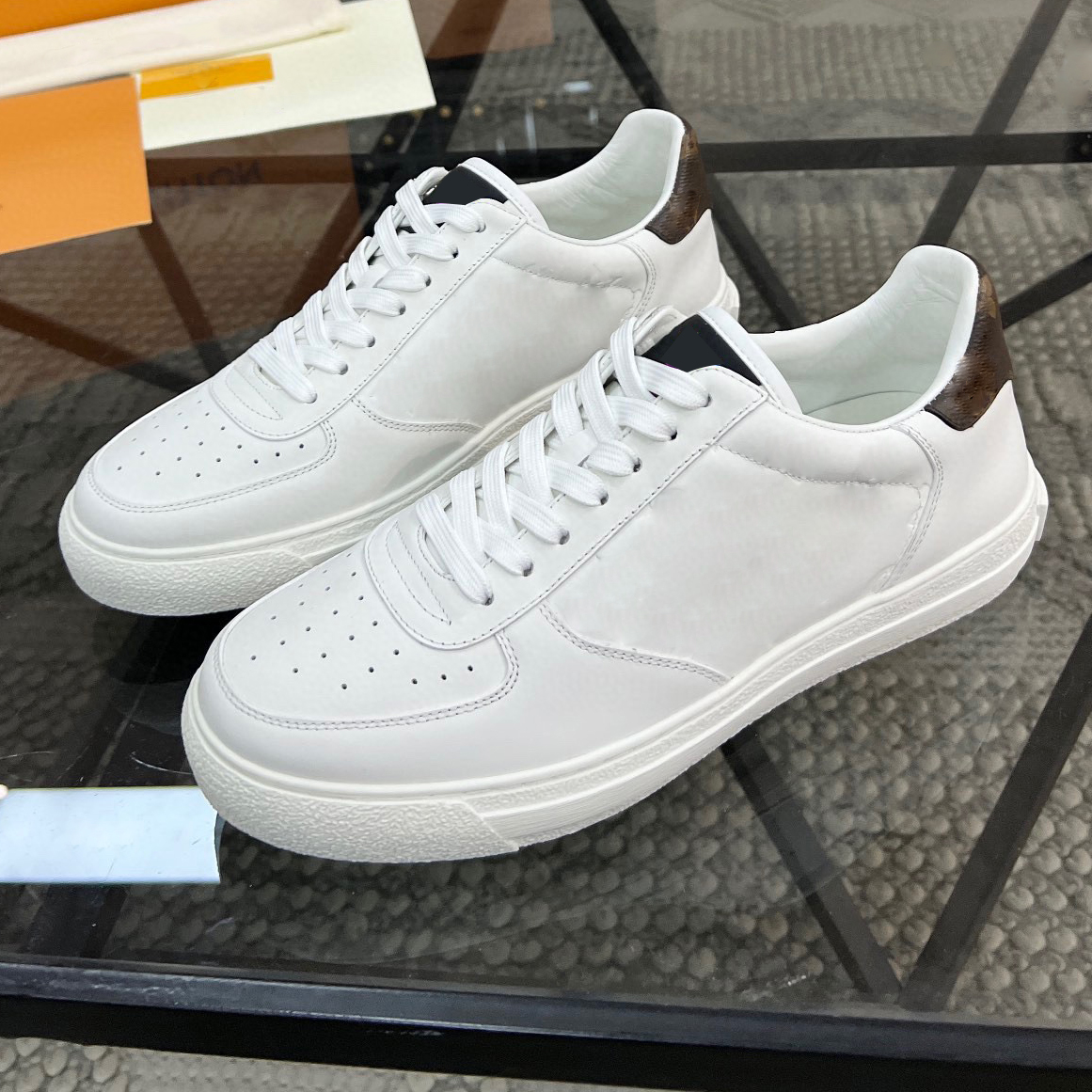 

top quality Casual Shoes 2022 Top men's casual shoes Luxury designer White printed calf leather outdoor platform runner size 40-45, Red