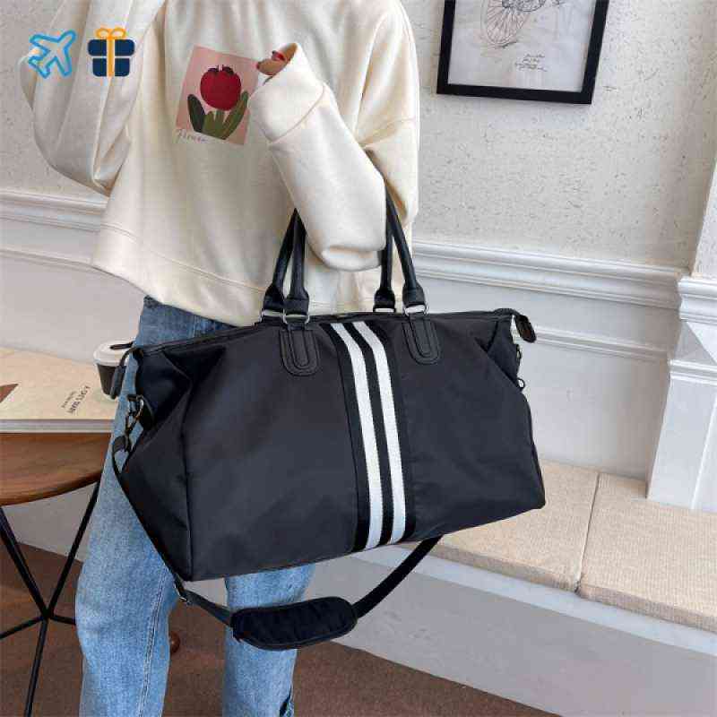 

Duffel Bags Short-distance Travel Bag Women's Portable Luggage Bag Men's Korean-style Large Capacity Canvas Lightweight Waterproof Travel Bags 220614, Black