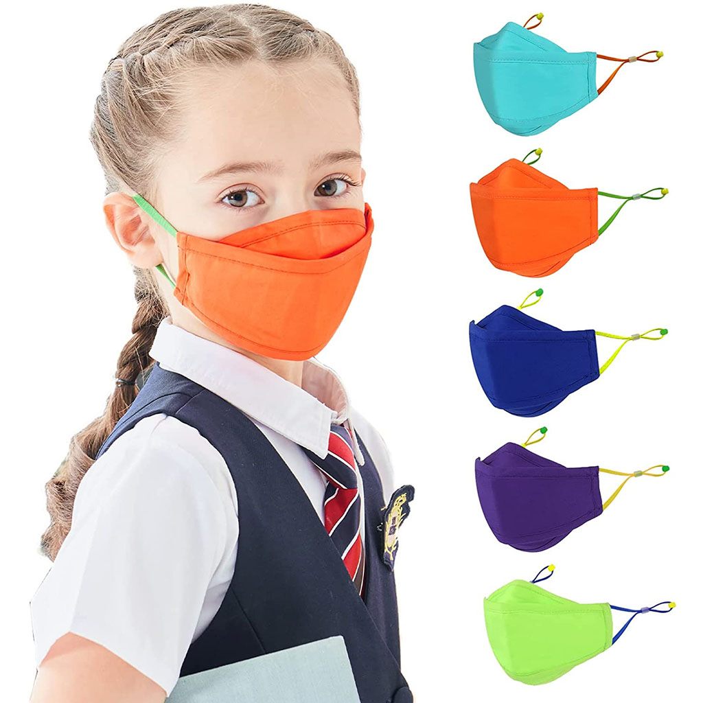 

Kids Reusable Cloth Face Masks with Adjustable Ear Loops and Breathability for Children