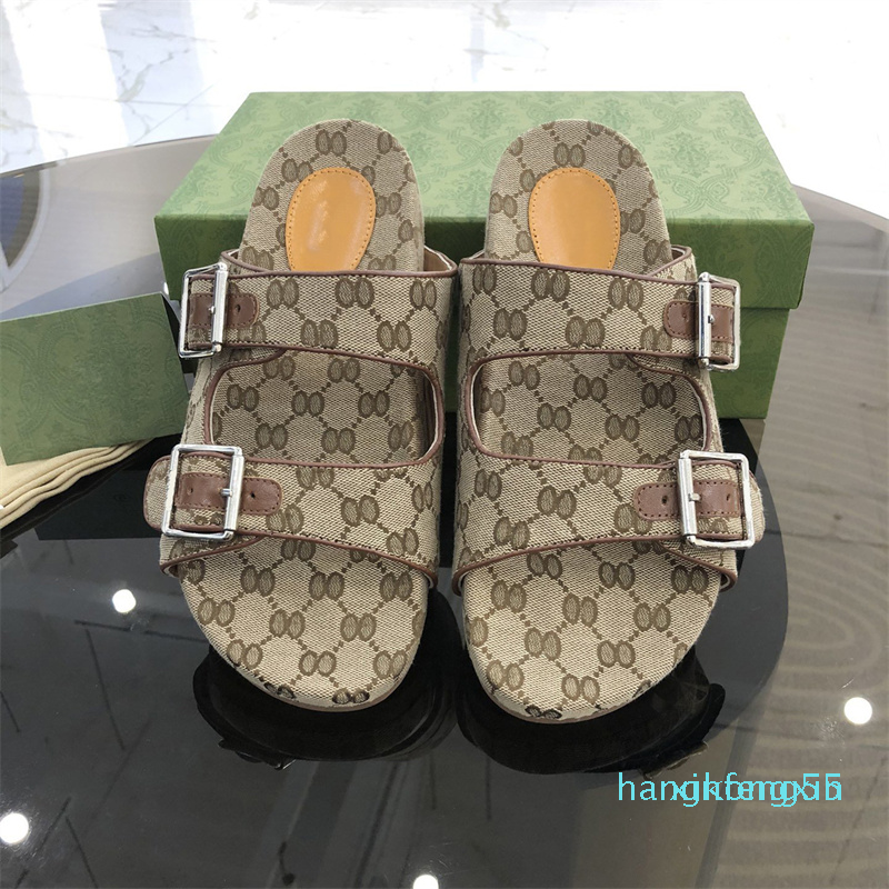 

2022 High Quality Mens Womens Slippers Sandals Shoes Slide Summer Fashion Wide Flat Flip Flop Size 35-46 With Box, Picture 3