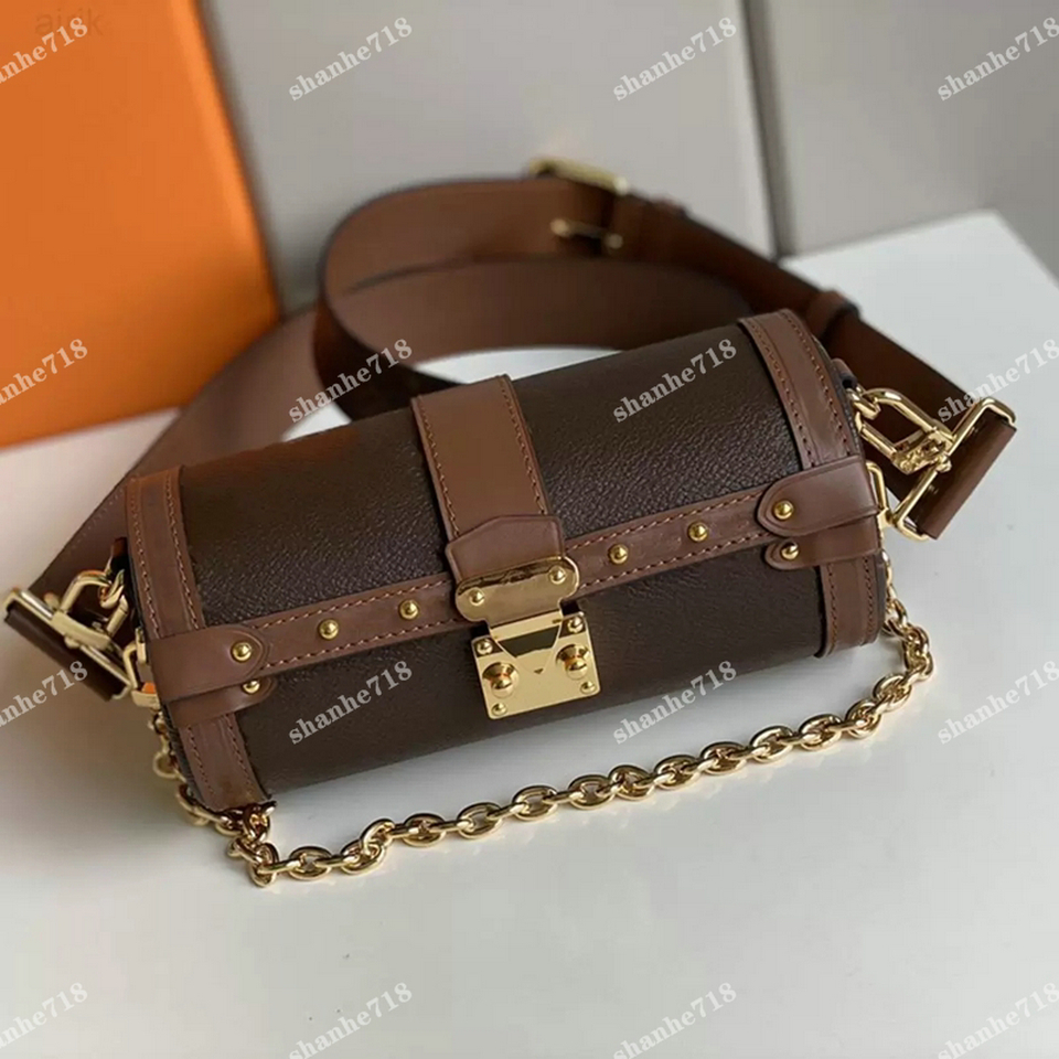 

Vintage Cowhide Trunk Papillon Shoulder Crossbody Bags for Women Men Designer Luxury Handbags Water Ripples Messenger Bag Nano Lady Purses, Bubble paper package