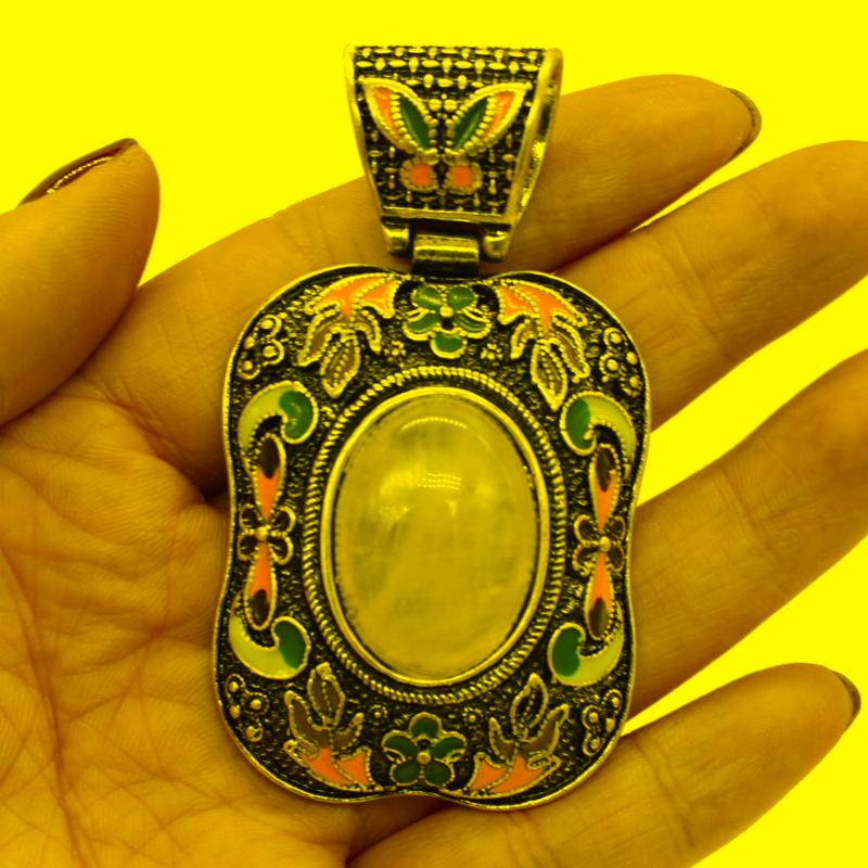 

Pendant Necklaces Vintage Natural Semi-preciou Stone Abalone Rose Quartz Opal Agate Shell DIY Ladies Jewelry Making Necklace Gift 38x70MMPen