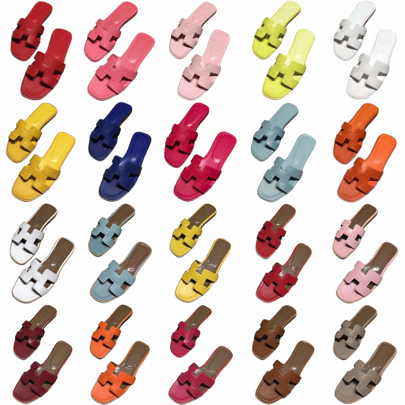 

H Womens Summer Sandals Mens Beach Slide Slippers Crocodile Skin Leather Flip Flops Sexy Heels Ladies Women Sandal Fashion Designs Men Scuffs Shoes Herme Hermed