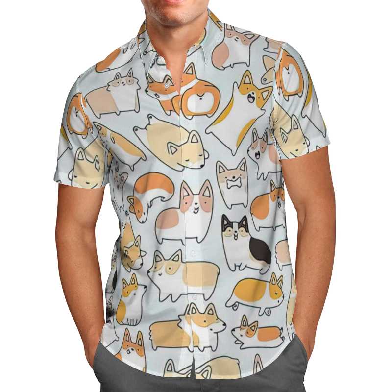 

Men's Casual Shirts Love Cats Print Short Sleeve For Men Loose Cardigan Button Plus Size Hawaiian Style Summer 2022 Ventilated Shirt, White;black