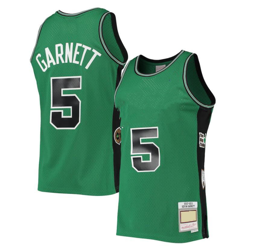 Maillot de basket-ball cousu Fadeaway Kevin Garnett Mitchell Ness 2007-2013 maillots rétro classiques hommes femmes jeunesse S-6XL