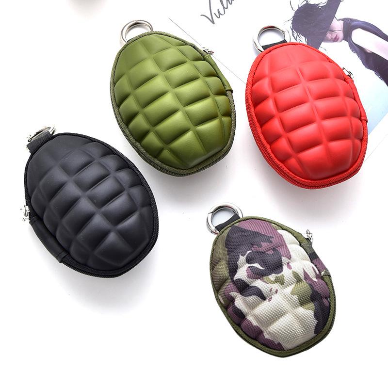 

Keychains DoreenBeads Multifunct Creative PU Cute Round Keychain Wallet Colorful Mini Grenade Key Bag Male Gifts 1PieceKeychains
