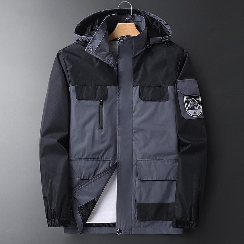 

Men's Jackets Plus Size 8XL Windbreaker Waterproof Trench Coat Fashion Climbing Camping Jacket Male Outdoor Outerwear Big, Black;brown