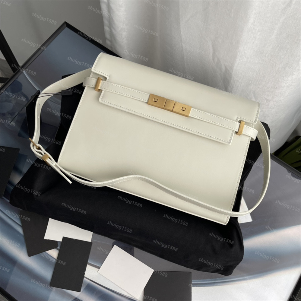 

5A high quality leather women's MANHATTAN shoulder bags designers bags Totes fashion chain genuine leather crossbody purses handbags Clutch Bags wallet, White