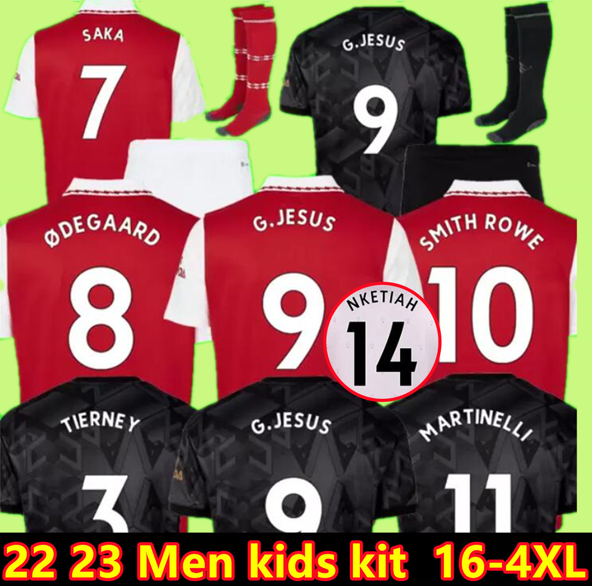 

21 22 23 SMITH ROWE PEPE SAKA soccer jerseys home Fans Player version ODEGAARD THOMAS MARTINELLI TIERNEY SAMBI 2022 2023 aRsEn football shirt Men Kids kit sets 3xl 4xl