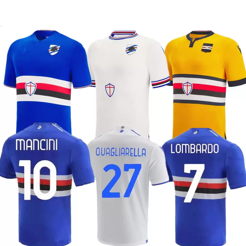 

22 23 Sampdoria soccer jersey home SESY THIRD 21 22 Murillo Linetty Jankto Yoshida Maroni Gabbiadini THAILAND football shirts, 22/23 away