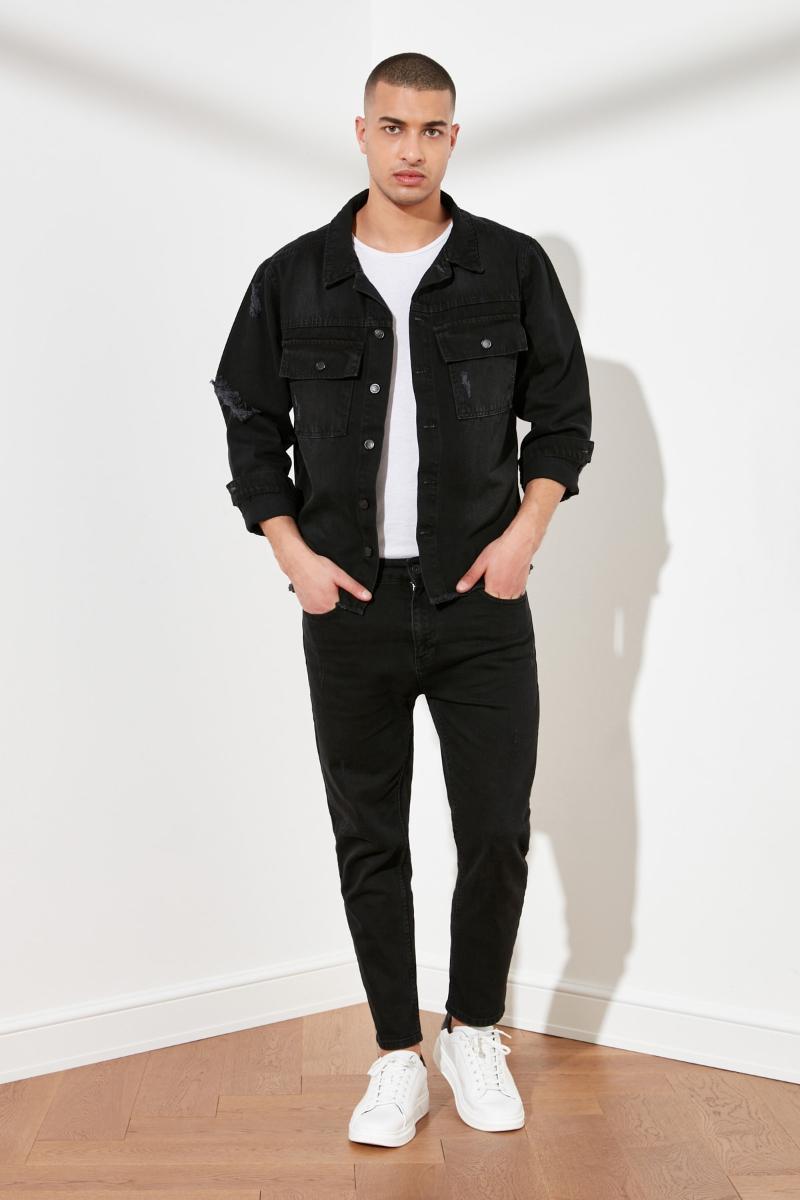 

Men's Jeans Trendyol Male Slim Cropped TMNSS21JE0224, Black