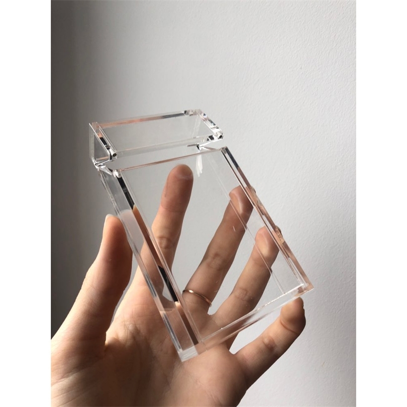 

Acrylic Cigarette Pocket Box Cigarette Case Storage Box Cigar Cases Portable Boxes Streetstyle for Man Woman T200104