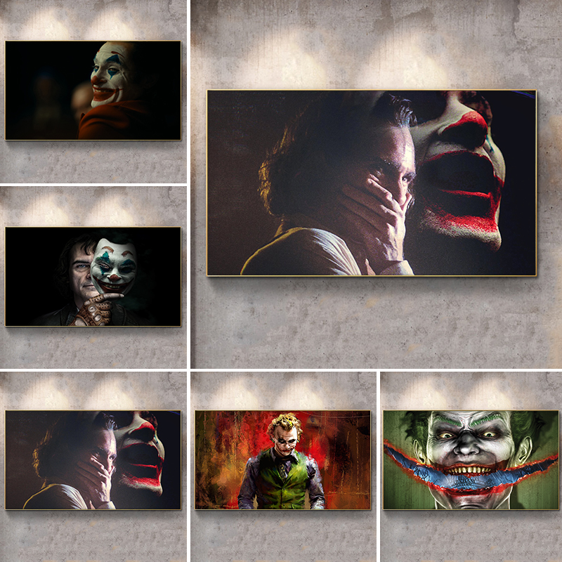 

Modern Movie Art Posters and Prints Wall Art Canvas Painting Crying Clown Pictures for Living Room Joker Cuadros Home Decor