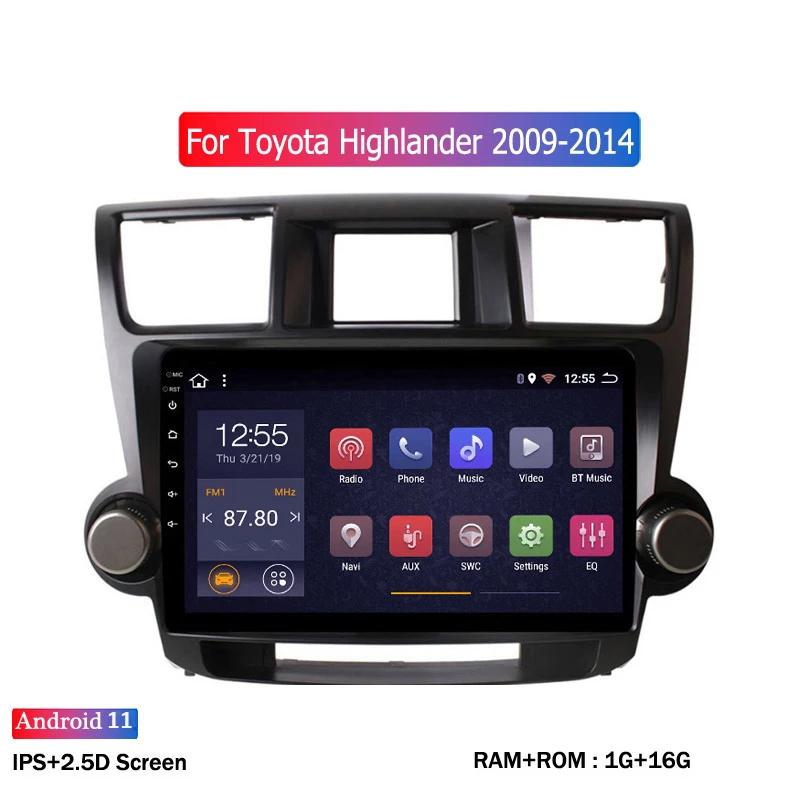 

Android 10 Car Head Unit Video Radio Audio GPS Multimedia Player for Toyota HIGHLANDER 2009-2014