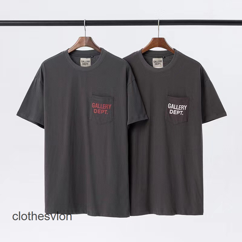 

Mens Galleryes t Fashion Shirt Dept Tshirt Classic Pocket Letter Slogan Printed Short Sleeve T-shirt Men' Women' Half Sleeve, Red english