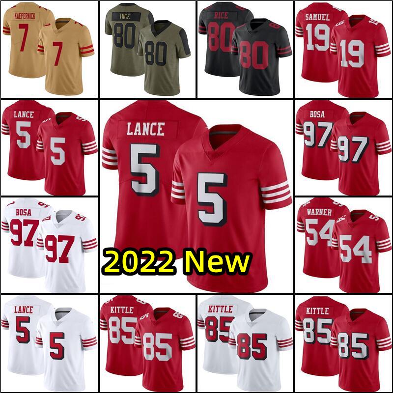 

Jersey San Francisco''49ers''5 Trey Lance 85 George Kittle Nick Bosa Football Deebo Samuel 54 Fred Warner Joe Montana Steve Young Ronnie Lott''nfl, Men jersey