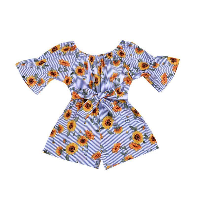 

rose print girl jumpsuit baby clothes bow kids dresses for girls summer dress luxury dress 220614, Jasmine flower