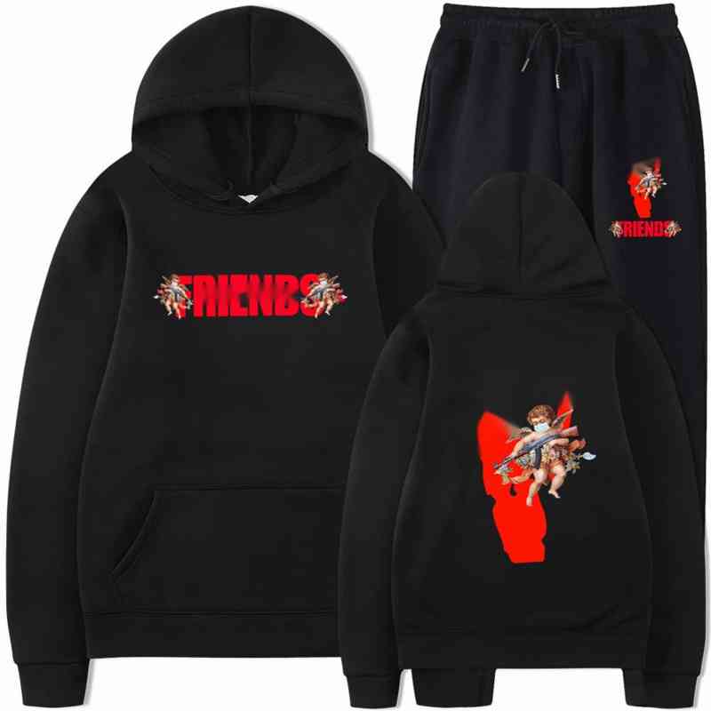 V 22 lone Hooded Sweater Pants Designer Sweatshirt Sweatpants Two Piece Casual Hoodie Classic Big V Print American Hip Hop Men's and Women&#