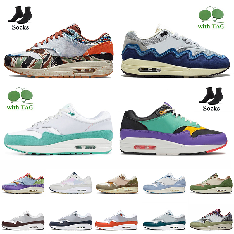 

2022 Wholesale OG Men Airmx Max 1 Running Shoes Amax Patta 1s 87 Concepts Heavy Watermelon NH Treeline Windbreaker LV8 Obsidian Women Mens Trainers Max1 Sneakers, C47 white red 36-45