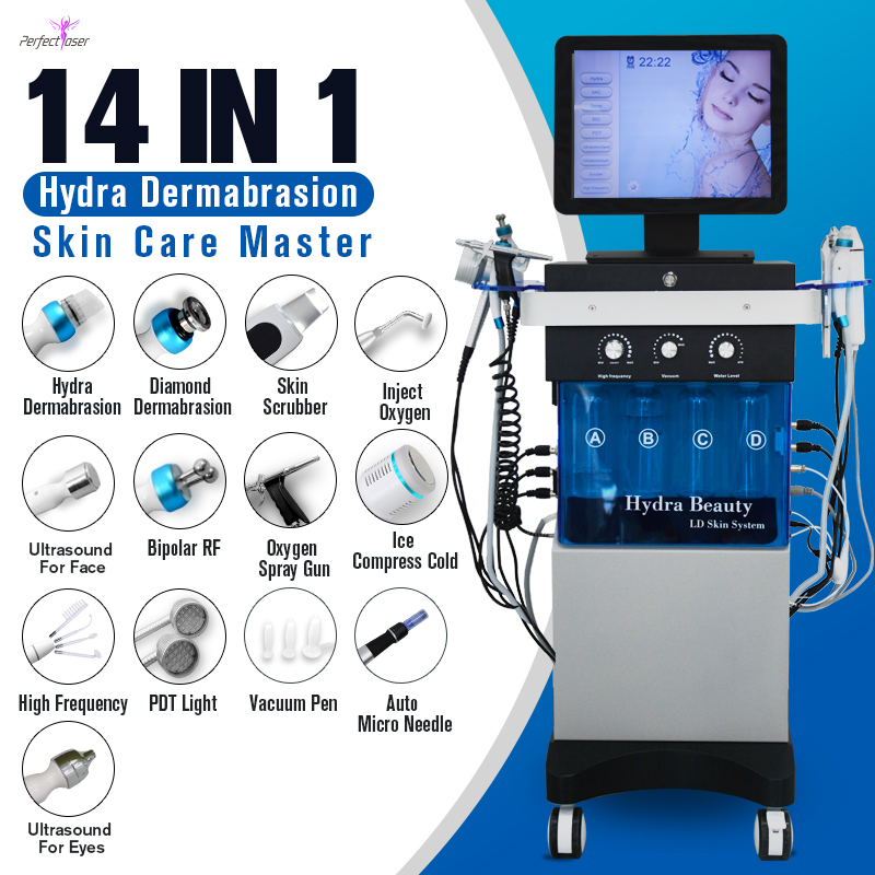 

FDA approved microdermabrasion hydra dermabrasion water cleaning skin care hydro equipped with 14 handles beauty machine 2 years warranty