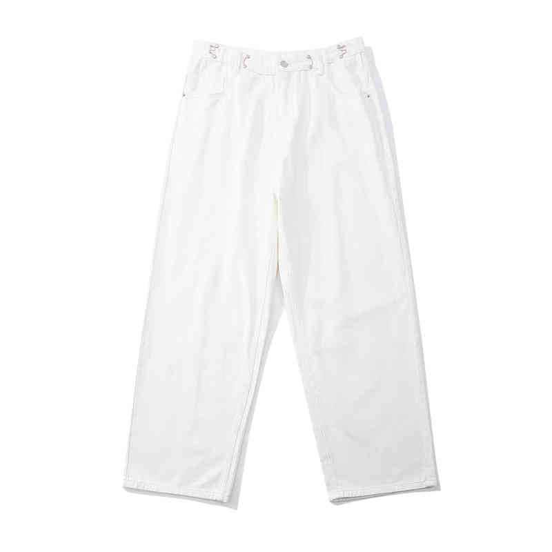 

Oreeta 2021 autumn winter street fashion brand loose high waist straight tube Street jeans, White