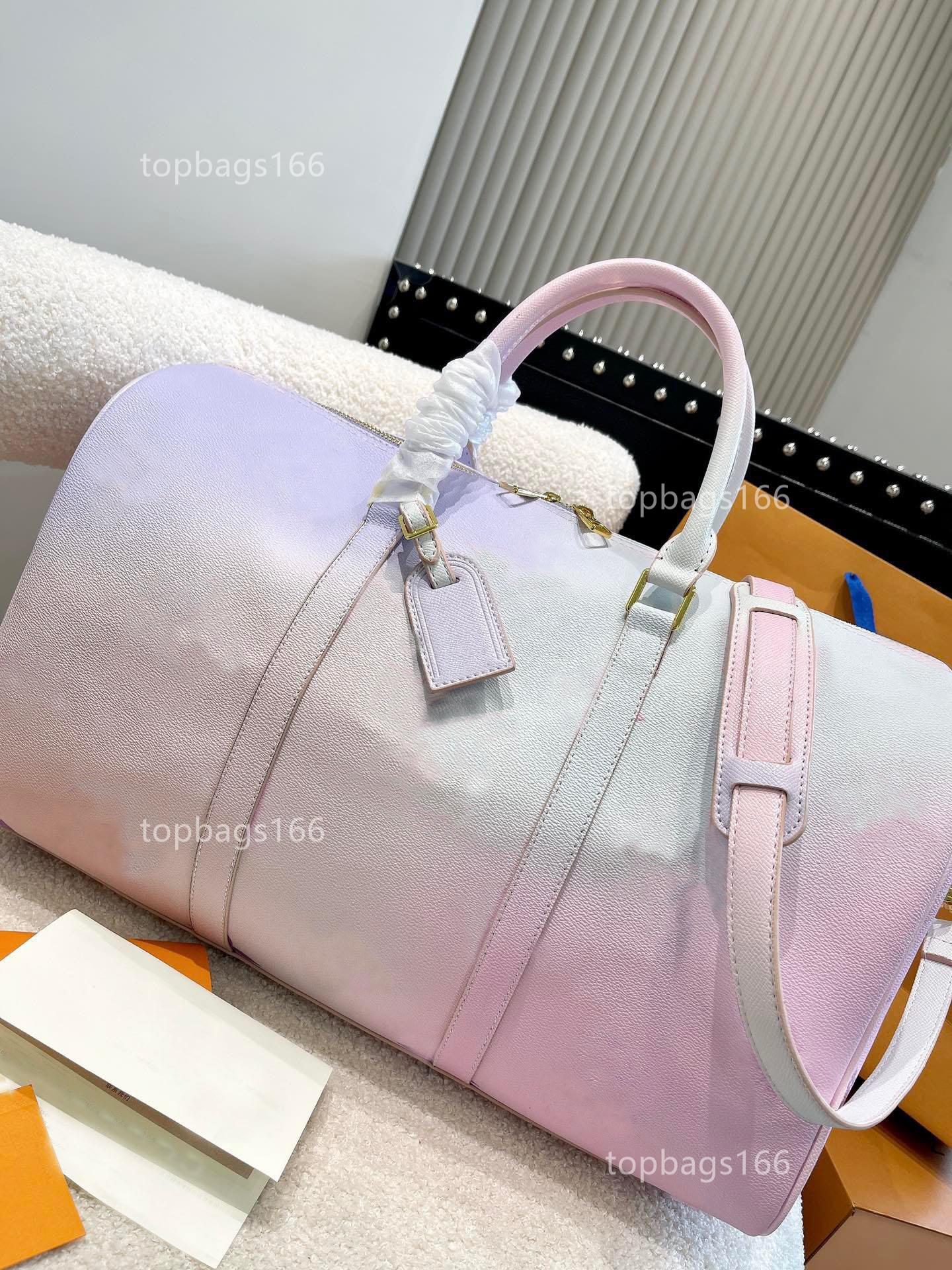 

Counter same style keepall Bags travel luggage package for women and mens luxury brand designer bags Genuine Leather messenger crossbody package, Pink