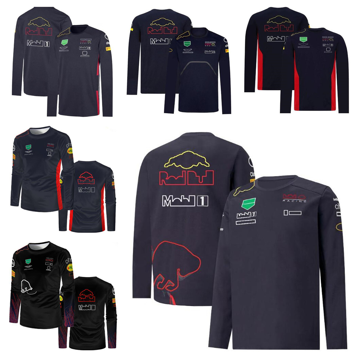 

F1 racing T-shirt spring and autumn team long-sleeved jersey with the same custom