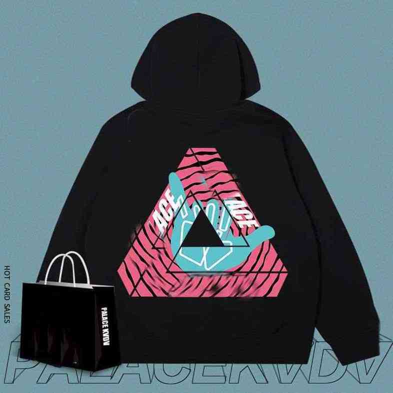 22sss Designer Palaces Fashion Brand Sweater Men's Hooded Couple's Loose Coat Autumn Triangle Star Gesture 6 Tee Jacket-image-791053176