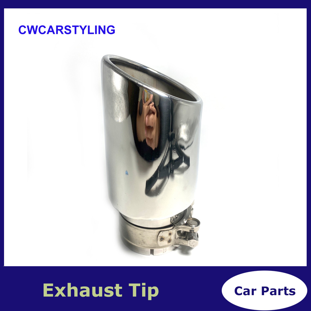 

1 PC Car Accessories Outlet 105 mm Oval Stainless Steel Universal Exhaust Tip Muffler Pipe For Reiz Carola