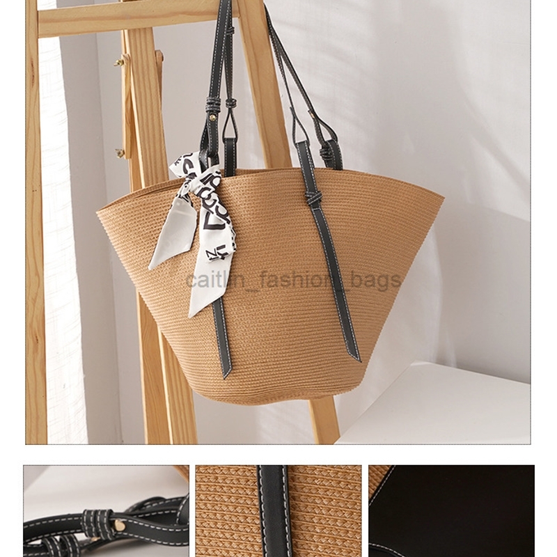 New Fashion Woven Beach Straw Handbags 2026 Luxury Brand Designer Women Shopper Basket Bohemia Vacation Summer Tote Shoulder Bag L26816