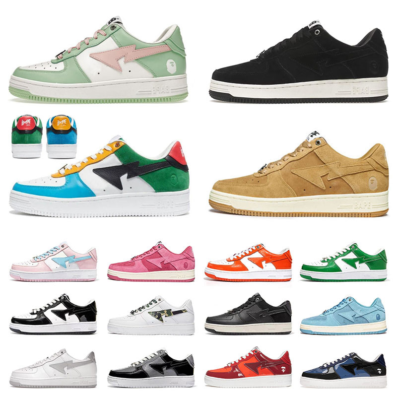 

Original Bapestas Designer Casual Shoes For Mens Womens Baped Beige Suede Black White Sta Color Camo Combo Blue Red Green JJJJound Orange Trainers Sports Sneakers, 36-45 tokyo