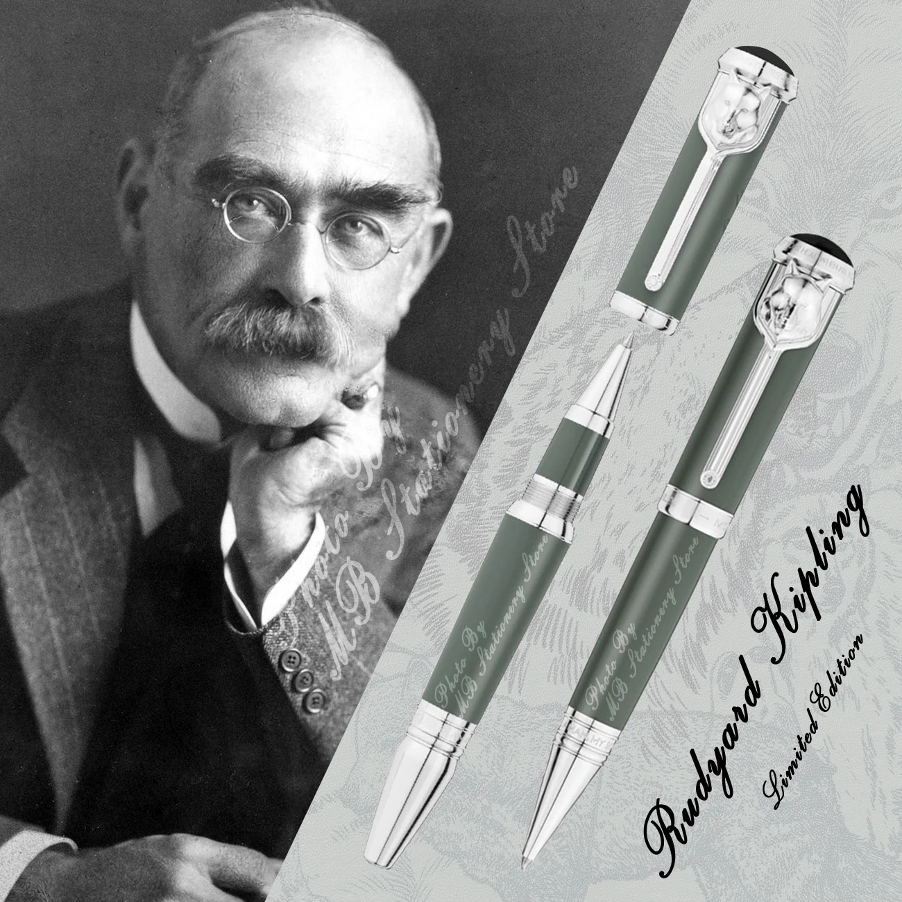 

GIFTPEN Writer pen Rudyard Kipling Limited Edition Signature M Roller Ball Pen Office School Stationery Writing Smooth Luxury Design, As picture show