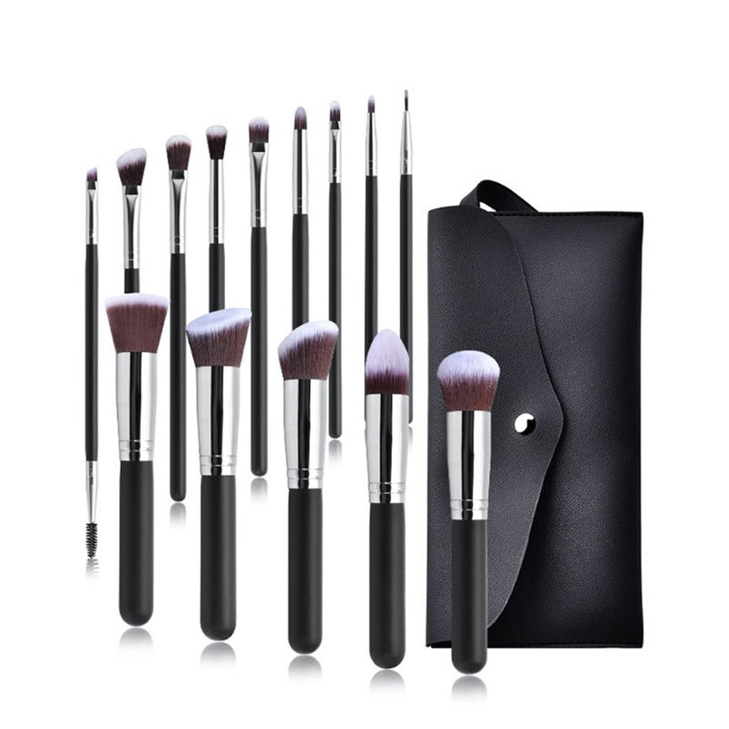 

Makeup Brushes 14pcs Professional Synthetic Hair Powder Foundation Eye Shadows Blending Contour Make Up With Bag 220722