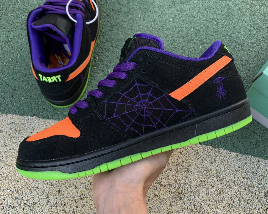 Top Sb Dnk Low Night of Mischief Chaussures de skate noir orange total baskets sport extérieur livraison