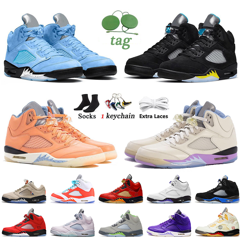 

Jumpman 5 Basketball Shoes UNC University Blue 5s Aqua DJ Khaled x We The Bests 2022 PRFC Concord Green Bean Jade Horizon Raging Bull Racer Blue Mens Trainers Sneakers, C51 metallic silver 40-47