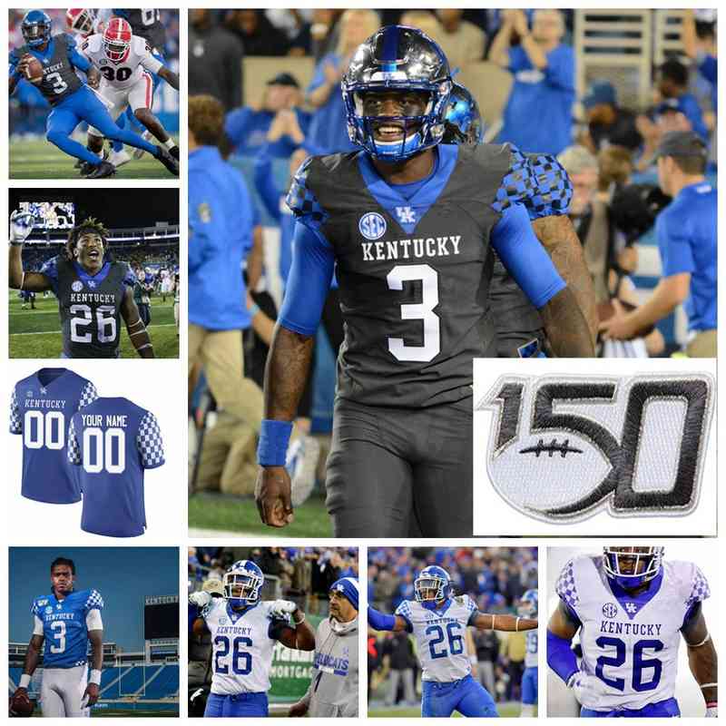 

Rare Kentucky Wildcats College Football Jerseys 22 Jared Lorenzen 33 Travis Tisdale 56 Kash Daniel Sawyer Smith Akeem Hayes Custom Stitched, Wildcats youth blue with 150th