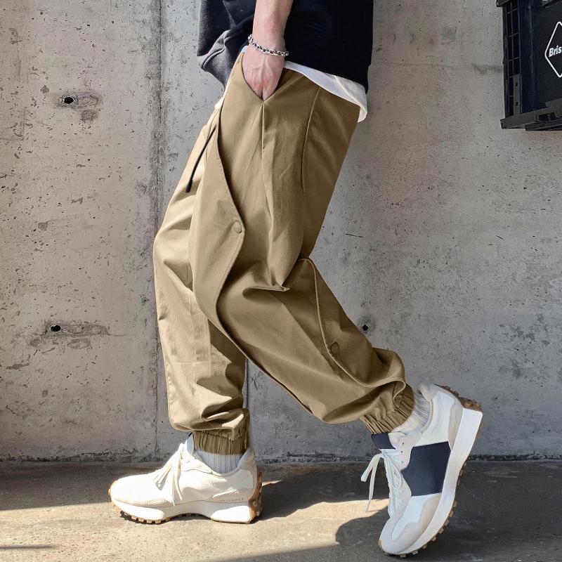 

Men's Pants Mens Sports Men Fashion Casual Elastic Waist Straight Leg Loose PantsMen's, Army green