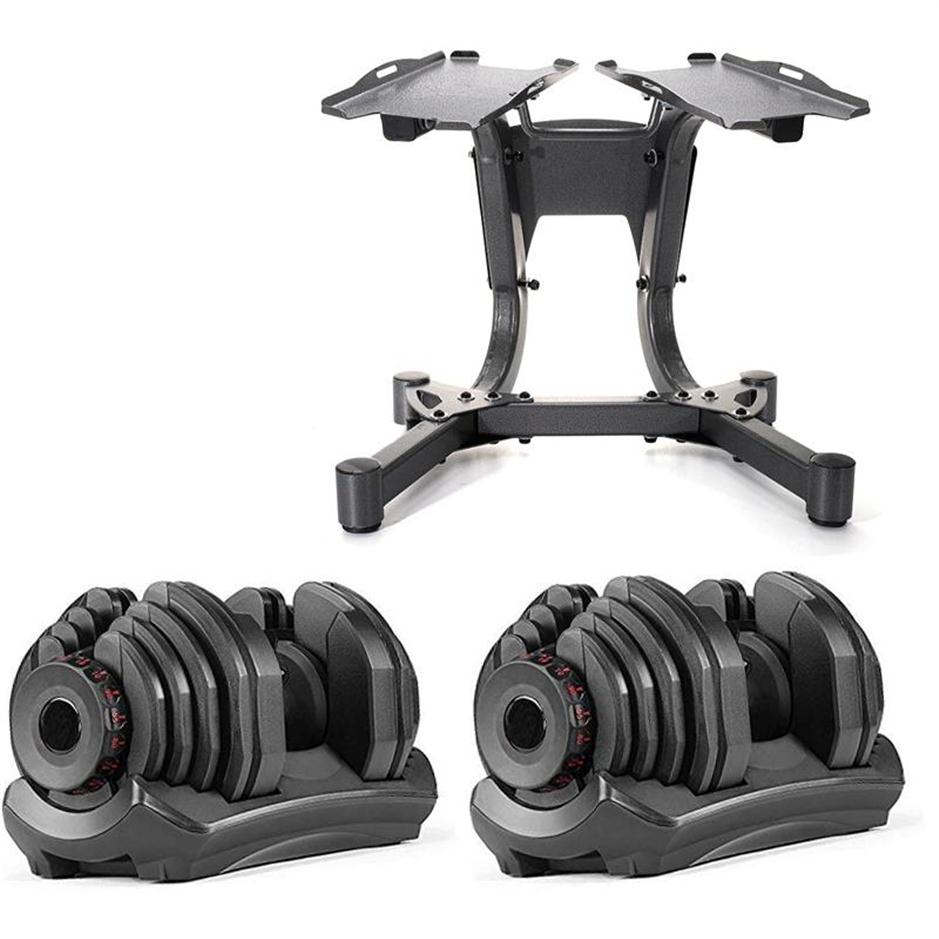 

Adjustable Dumbbell Set Workout Weights 90lb /40kg Stand included286c, Black